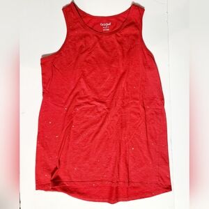 Cat & Jack Girl's red tank with sparkles size: 14/16 XL